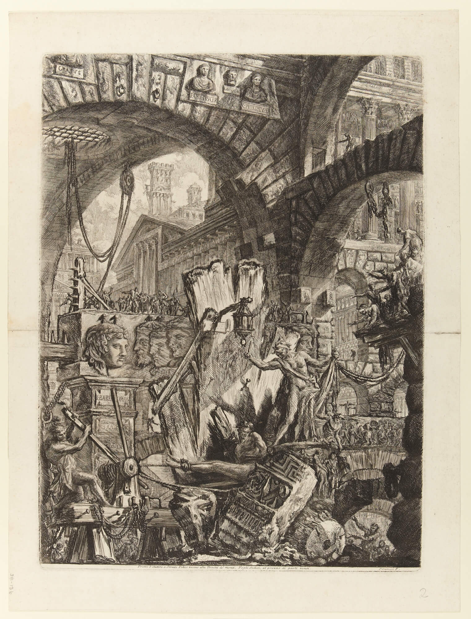 2nd plate from the second edition of Le Carceri d'Invenzione.